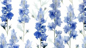 Delphinium flower patterned background. Flower texture background. Generative AI photo