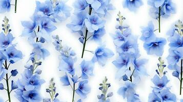 Delphinium flower patterned background. Flower texture background. Generative AI photo