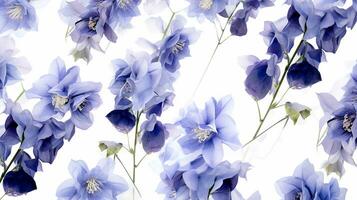 Delphinium flower patterned background. Flower texture background. Generative AI photo