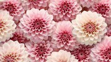 Dahlia flower patterned background. Flower texture background. Generative AI photo