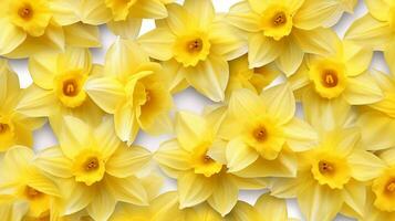 Daffodil flower patterned background. Flower texture background. Generative AI photo