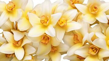 Cymbidium flower patterned background. Flower texture background. Generative AI photo