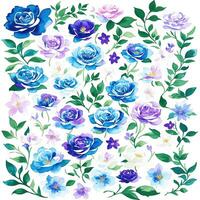 Blue and violet roses flower background photo