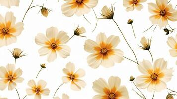 Cosmos flower patterned background. Flower texture background. Generative AI photo