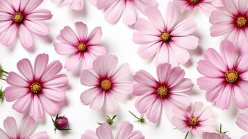 Cosmos flower patterned background. Flower texture background. Generative AI photo