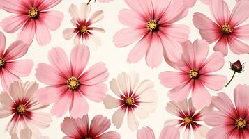 Cosmos flower patterned background. Flower texture background. Generative AI photo