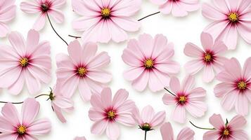 Cosmos flower patterned background. Flower texture background. Generative AI photo