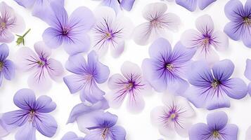 Cranesbill flower patterned background. Flower texture background. Generative AI photo