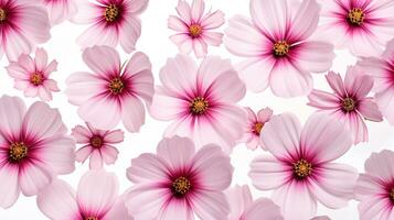 Cosmos flower patterned background. Flower texture background. Generative AI photo