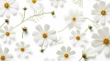 Cosmos flower patterned background. Flower texture background. Generative AI photo