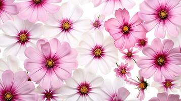 Cosmos flower patterned background. Flower texture background. Generative AI photo