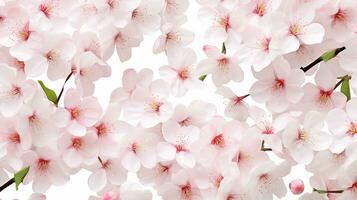 Cherry Blossom flower patterned background. Flower texture background. Generative AI photo