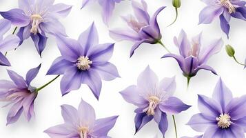 Columbine flower patterned background. Flower texture background. Generative AI photo