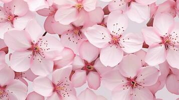 Cherry Blossom flower patterned background. Flower texture background. Generative AI photo