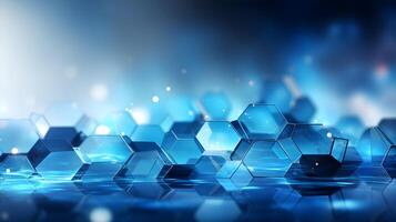 abstract blue background with hexagonal shapes. photo