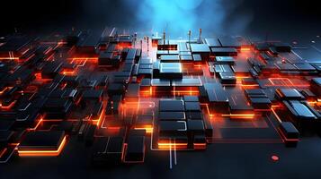an abstract digital background with glowing lights. photo