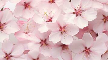 Cherry Blossom flower patterned background. Flower texture background. Generative AI photo