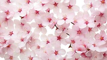 Cherry Blossom flower patterned background. Flower texture background. Generative AI photo