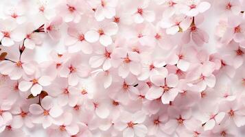 Cherry Blossom flower patterned background. Flower texture background. Generative AI photo