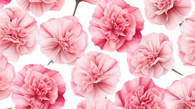 Carnation flower patterned background. Flower texture background. Generative AI photo