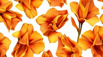 Canna Lily flower patterned background. Flower texture background. Generative AI photo