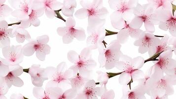 Cherry Blossom flower patterned background. Flower texture background. Generative AI photo