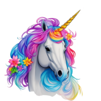 Regenbogen Einhorn Kopf png