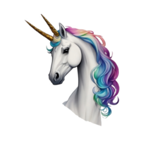 arco iris unicornio cabeza png