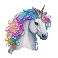 Regenbogen Einhorn Kopf png