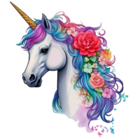 Regenbogen Einhorn Kopf png