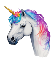 Regenbogen Einhorn Kopf png