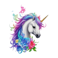 arcobaleno unicorno testa png