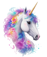 arcobaleno unicorno testa png