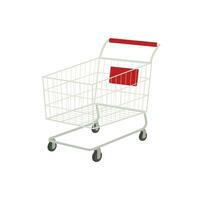 Vector supermarket trolley realistic with white background