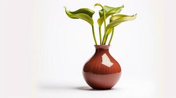 Photo of Pitcher Plant flower in pot isolated on white background. Generative AI