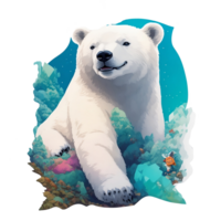 Polar bear on ice png