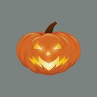 Vector realistic halloween happy pumpkin with transparent background