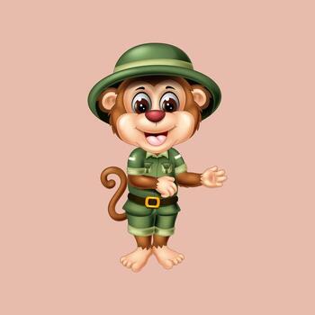 ilustración de dibujos animados lindo mono vector