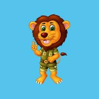 cute lion cartoon posing, vector isolated