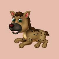 hyena cartoon posing  vector isolated