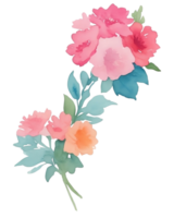 Watercolor flower pink bouquet png