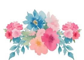 acquerello fiore rosa mazzo png