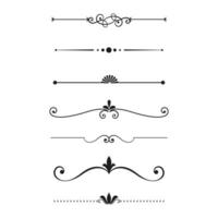 Set of ornamental decorative element and divider hand drawing collection vector