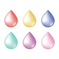 Vector colorful shiny water drop on white background