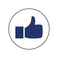 Vector thumb up icon that shows the feeling of likes on facebook