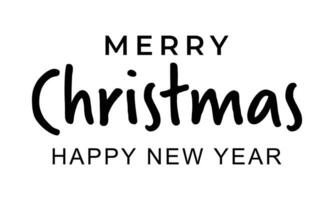 Vector merry chirstmas and happy new year lettering