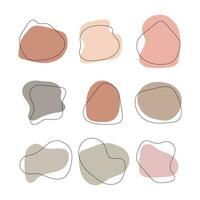 Vector hand drawn abstract shapes collection with soft colors