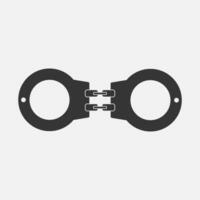 Handcuffs black icon. Law and justice symbol. Template for graphic and web design.  Vector illustartion