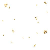 Vector golden confetti isolation on white background