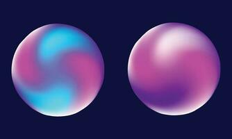 Set vector gradient colorful sphere in trendy style set moden fluid shape for banner template web